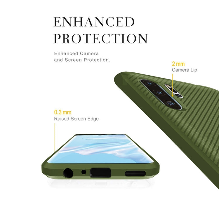 For HUAWEI P30 Pro ENKAY ENK-PC024 Carbon Fiber Texture Solid Color TPU Slim Case Soft Cover