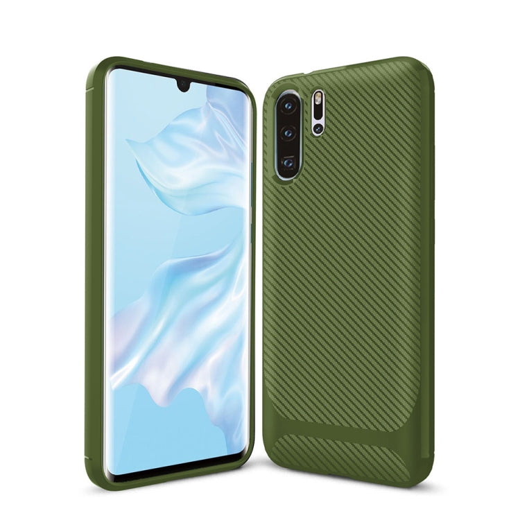 For HUAWEI P30 Pro ENKAY ENK-PC024 Carbon Fiber Texture Solid Color TPU Slim Case Soft Cover