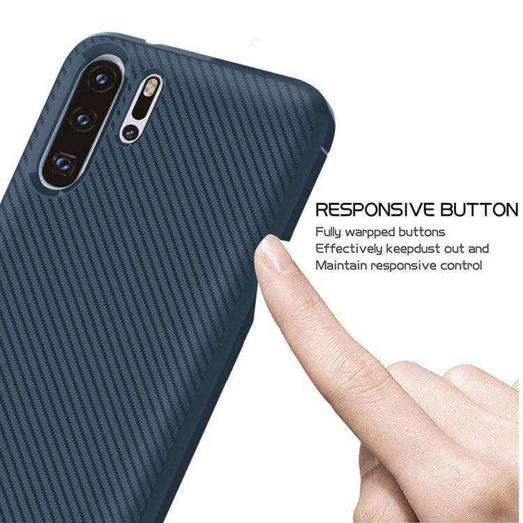 For HUAWEI P30 Pro ENKAY ENK-PC024 Carbon Fiber Texture Solid Color TPU Slim Case Soft Cover