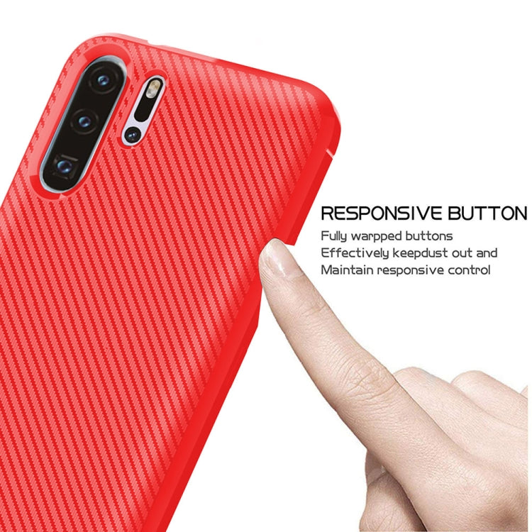 For HUAWEI P30 Pro ENKAY ENK-PC024 Carbon Fiber Texture Solid Color TPU Slim Case Soft Cover