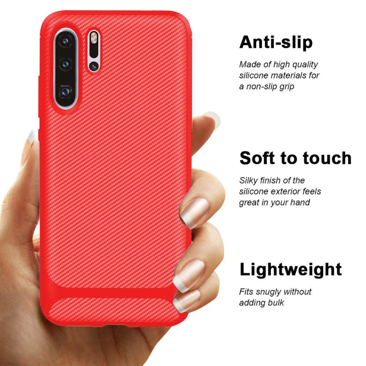 For HUAWEI P30 Pro ENKAY ENK-PC024 Carbon Fiber Texture Solid Color TPU Slim Case Soft Cover