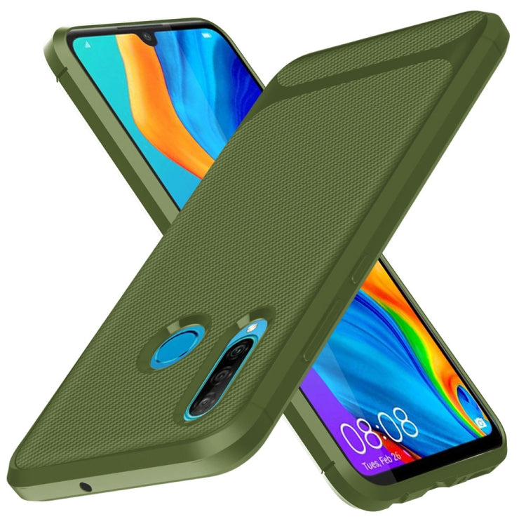 For Huawei P30 Lite ENKAY ENK-PC025 Carbon Fiber Texture Solid Color TPU Slim Case Soft Cover