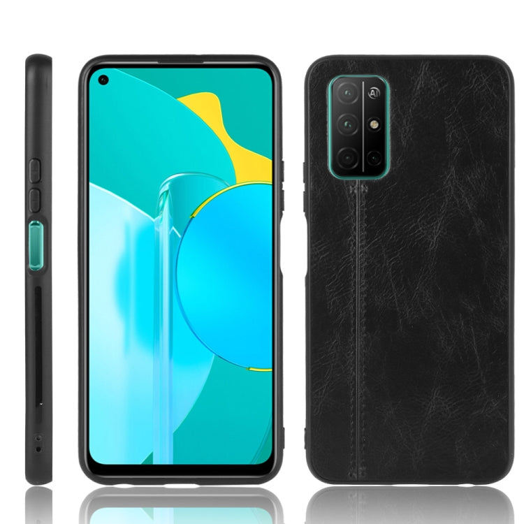 For Huawei Honor 30S Shockproof Sewing Cow Pattern Skin PC + PU + TPU Case