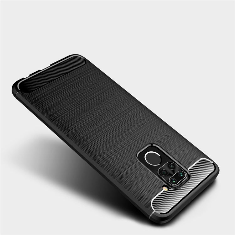For Xiaomi Redmi Note 9 Brushed Texture Carbon Fiber TPU Case