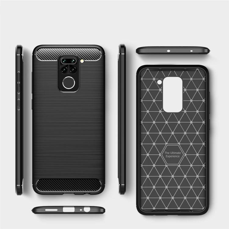 For Xiaomi Redmi Note 9 Brushed Texture Carbon Fiber TPU Case