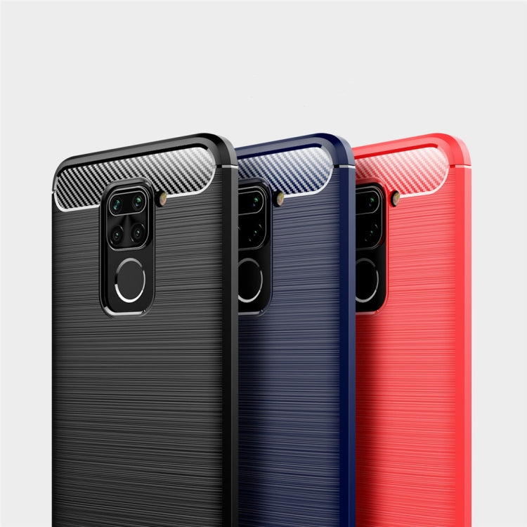 For Xiaomi Redmi Note 9 Brushed Texture Carbon Fiber TPU Case