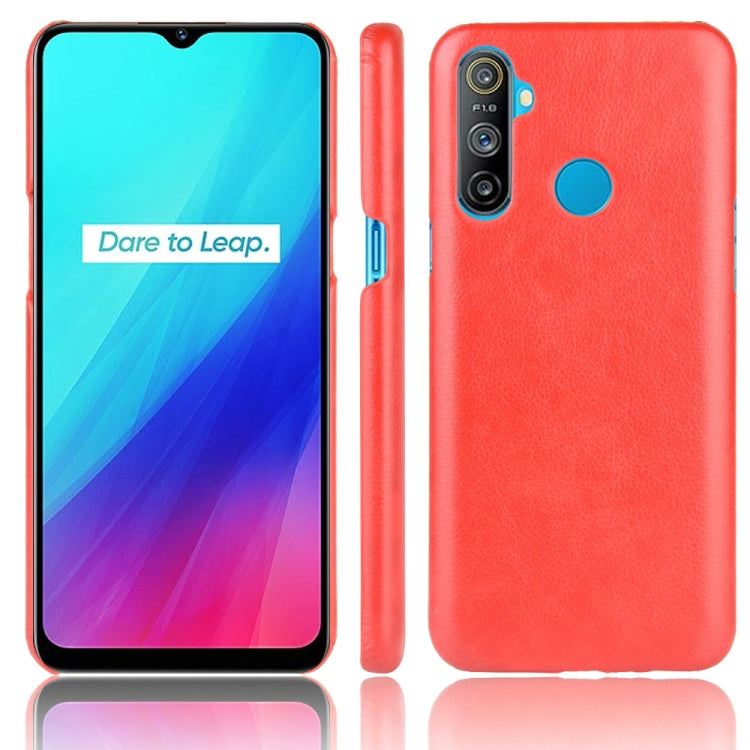 For Oppo Realme C3 (3 cameras) Shockproof Litchi Texture PC + PU Case