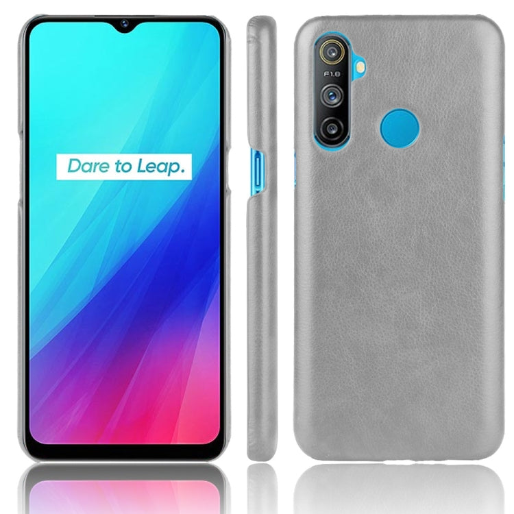 For Oppo Realme C3 (3 cameras) Shockproof Litchi Texture PC + PU Case