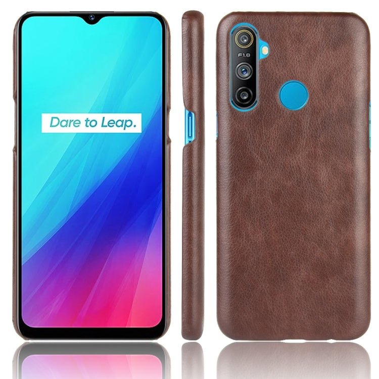 For Oppo Realme C3 (3 cameras) Shockproof Litchi Texture PC + PU Case