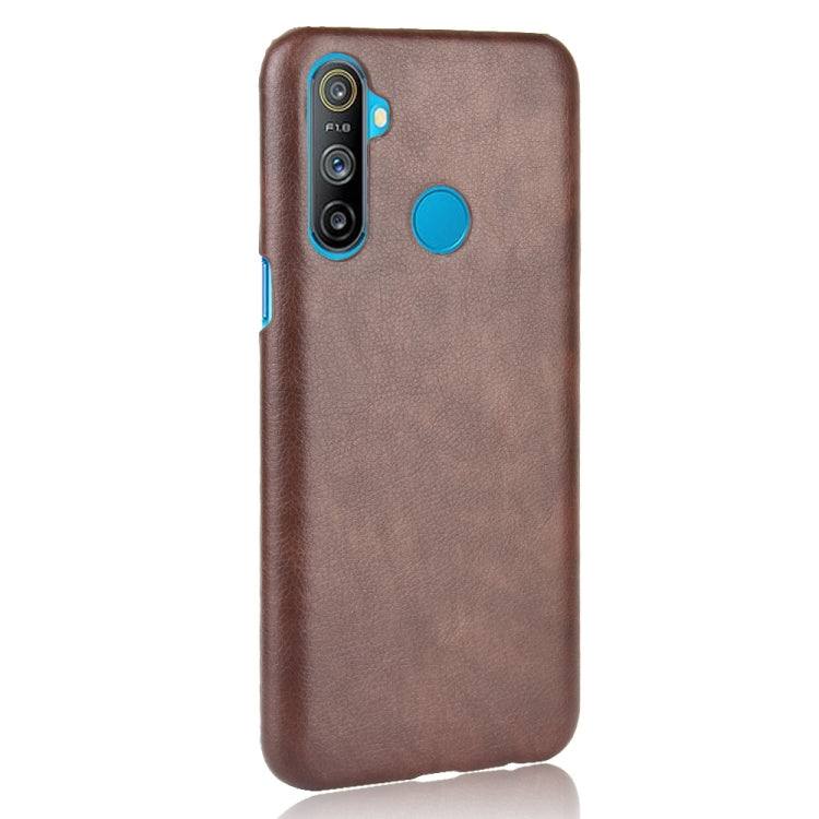 For Oppo Realme C3 (3 cameras) Shockproof Litchi Texture PC + PU Case