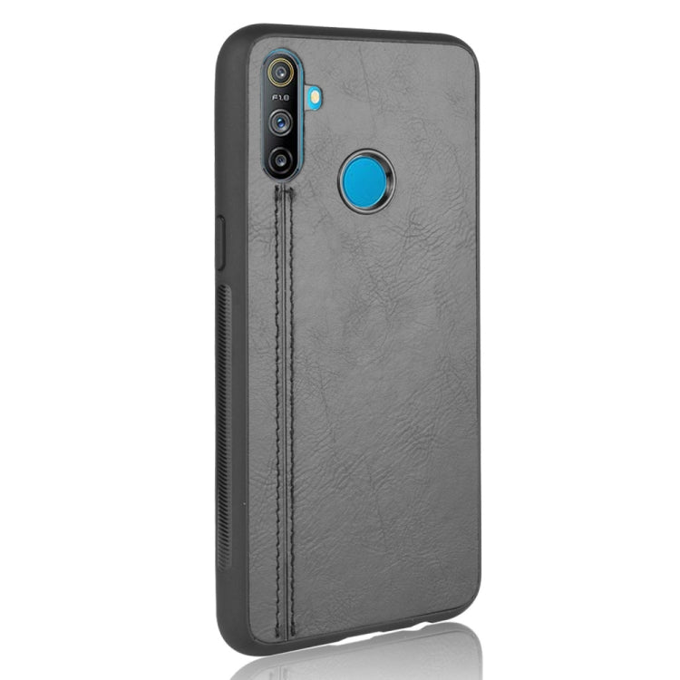 For Oppo Realme C3 (3 cameras) Shockproof Sewing Cow Pattern Skin PC + PU + TPU Case