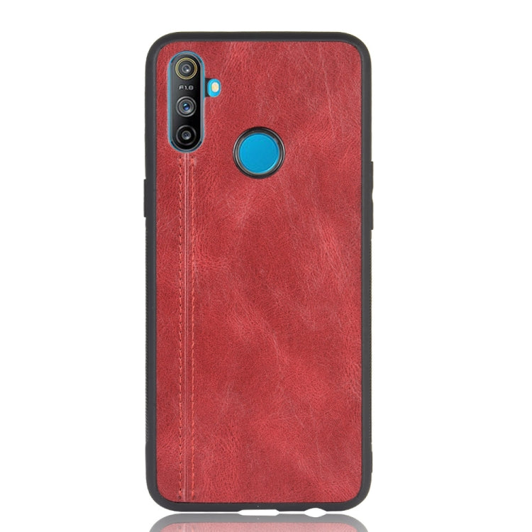 For Oppo Realme C3 (3 cameras) Shockproof Sewing Cow Pattern Skin PC + PU + TPU Case