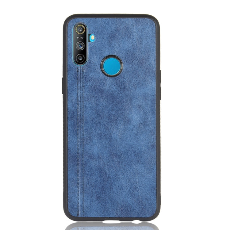 For Oppo Realme C3 (3 cameras) Shockproof Sewing Cow Pattern Skin PC + PU + TPU Case