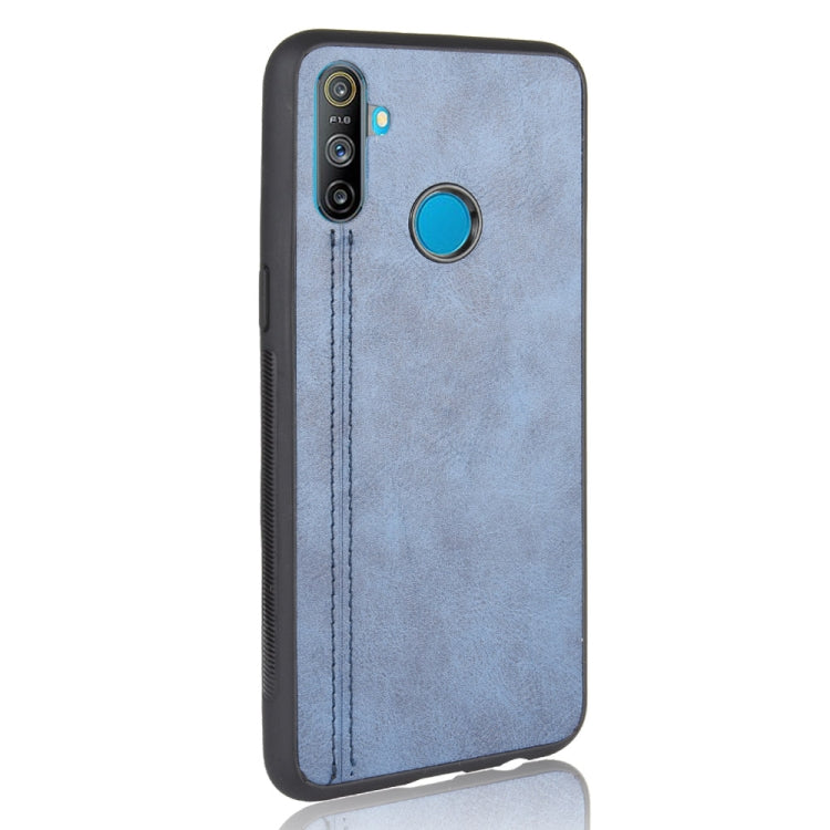 For Oppo Realme C3 (3 cameras) Shockproof Sewing Cow Pattern Skin PC + PU + TPU Case