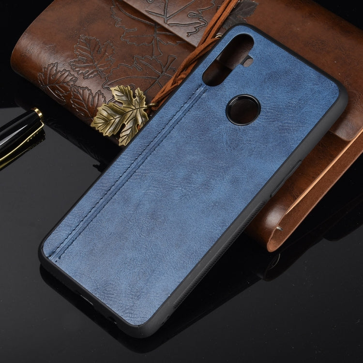 For Oppo Realme C3 (3 cameras) Shockproof Sewing Cow Pattern Skin PC + PU + TPU Case