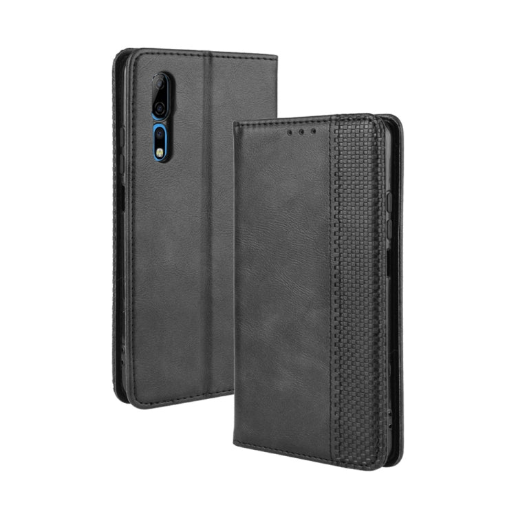 For ZTE Axon 10 Pro/Axon 10 Pro 5G/A2020 Pro Magnetic Buckle Retro Crazy Horse Texture Horizontal Flip Leather Case , with Holder & Card Slots & Photo Frame