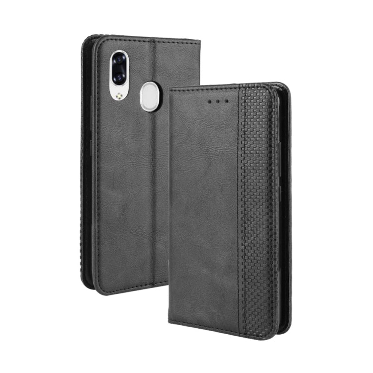 For ZTE Libero S10 Magnetic Buckle Retro Crazy Horse Texture Horizontal Flip Leather Case , with Holder & Card Slots & Photo Frame
