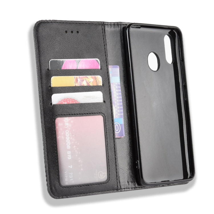 For ZTE Libero S10 Magnetic Buckle Retro Crazy Horse Texture Horizontal Flip Leather Case , with Holder & Card Slots & Photo Frame