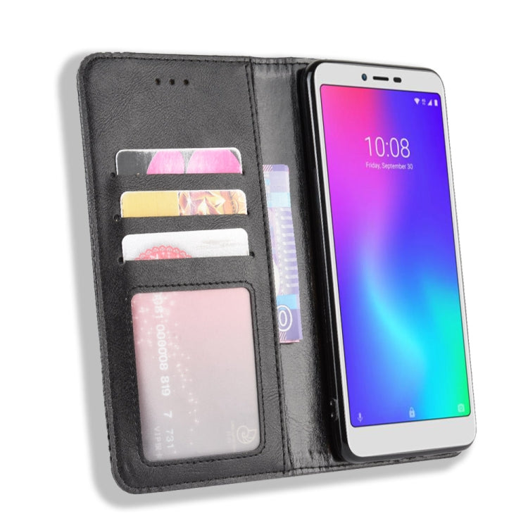For ZTE Libero S10 Magnetic Buckle Retro Crazy Horse Texture Horizontal Flip Leather Case , with Holder & Card Slots & Photo Frame