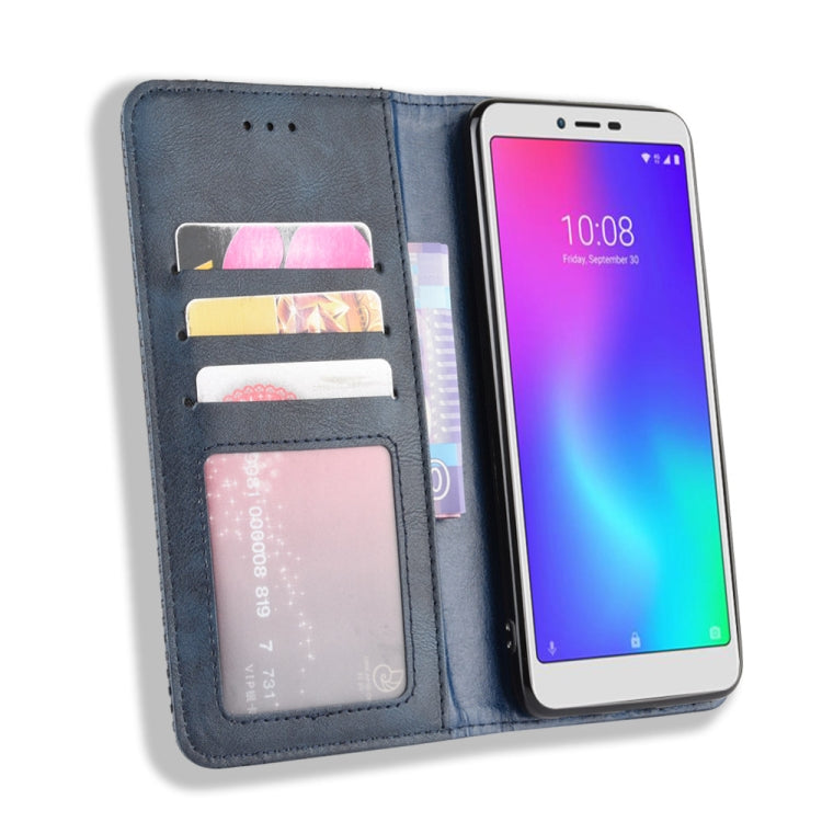 For ZTE Libero S10 Magnetic Buckle Retro Crazy Horse Texture Horizontal Flip Leather Case , with Holder & Card Slots & Photo Frame