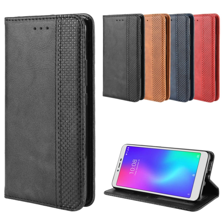 For ZTE Libero S10 Magnetic Buckle Retro Crazy Horse Texture Horizontal Flip Leather Case , with Holder & Card Slots & Photo Frame