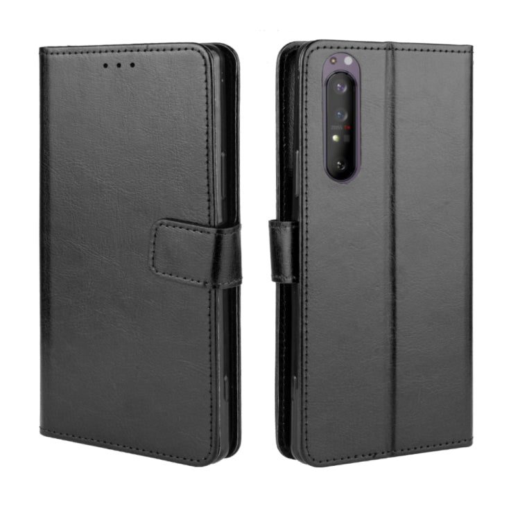 For Sony Xperia 1 II Retro Crazy Horse Texture Horizontal Flip Leather Case , with Holder & Card Slots & Photo Frame