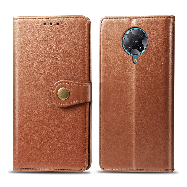 For Xiaomi Redmi K30 Pro Retro Solid Color Leather Buckle Phone Case with Lanyard & Photo Frame & Card Slot & Wallet & Stand Function