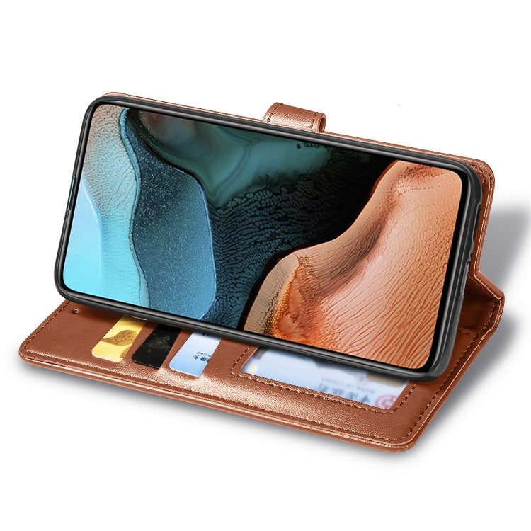 For Xiaomi Redmi K30 Pro Retro Solid Color Leather Buckle Phone Case with Lanyard & Photo Frame & Card Slot & Wallet & Stand Function