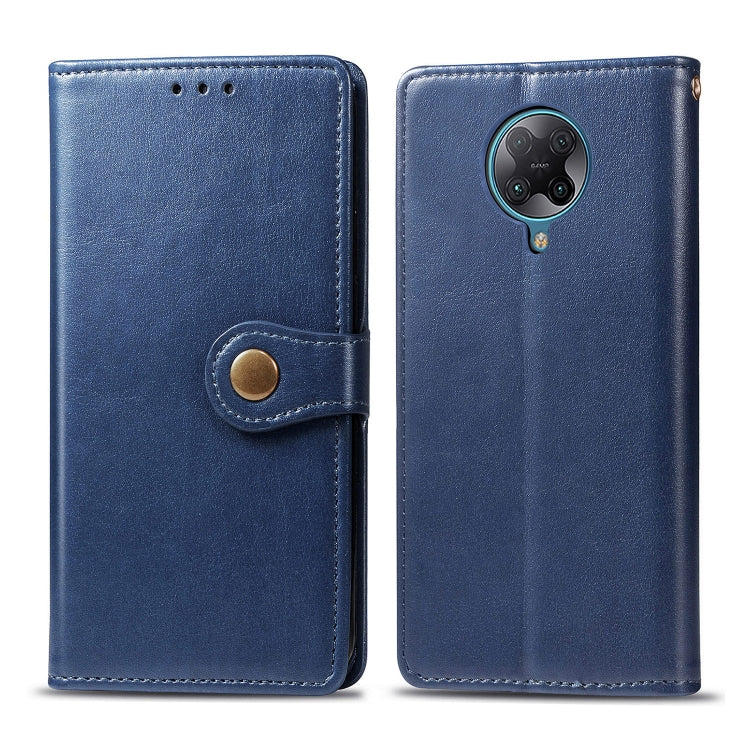 For Xiaomi Redmi K30 Pro Retro Solid Color Leather Buckle Phone Case with Lanyard & Photo Frame & Card Slot & Wallet & Stand Function