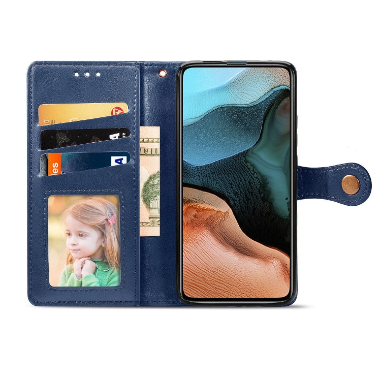 For Xiaomi Redmi K30 Pro Retro Solid Color Leather Buckle Phone Case with Lanyard & Photo Frame & Card Slot & Wallet & Stand Function