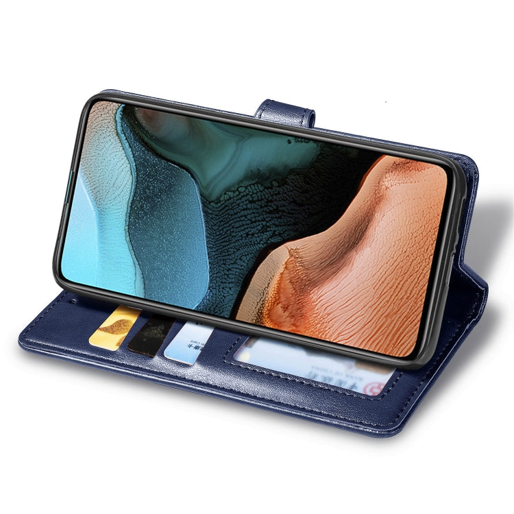 For Xiaomi Redmi K30 Pro Retro Solid Color Leather Buckle Phone Case with Lanyard & Photo Frame & Card Slot & Wallet & Stand Function