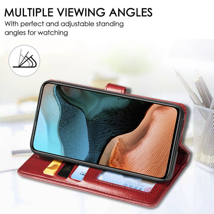 For Xiaomi Redmi K30 Pro Retro Solid Color Leather Buckle Phone Case with Lanyard & Photo Frame & Card Slot & Wallet & Stand Function