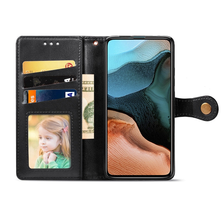 For Xiaomi Redmi K30 Pro Retro Solid Color Leather Buckle Phone Case with Lanyard & Photo Frame & Card Slot & Wallet & Stand Function