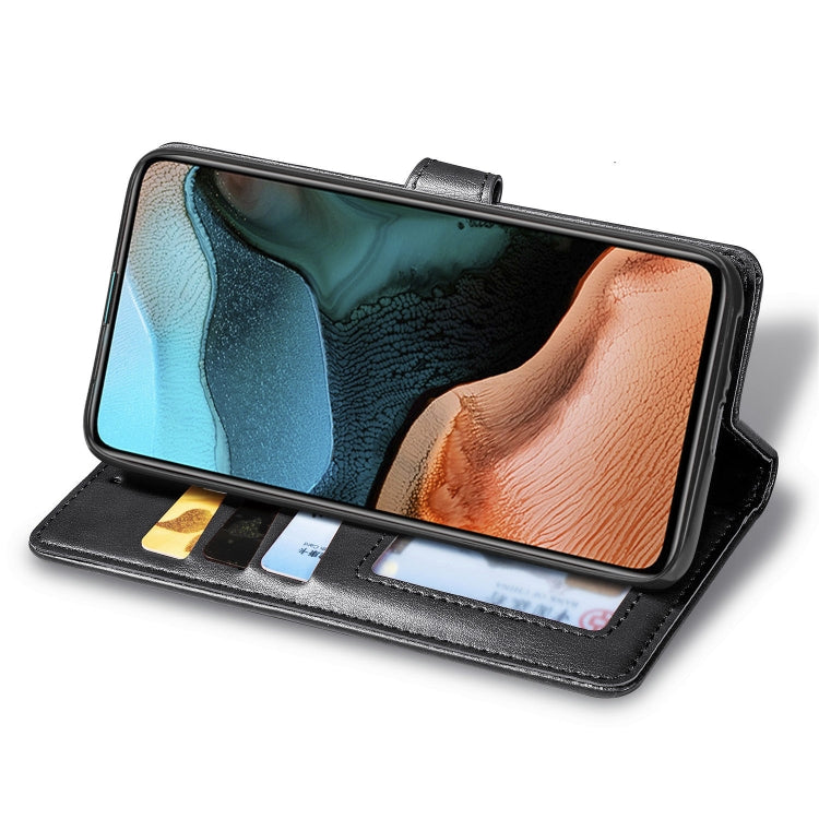 For Xiaomi Redmi K30 Pro Retro Solid Color Leather Buckle Phone Case with Lanyard & Photo Frame & Card Slot & Wallet & Stand Function