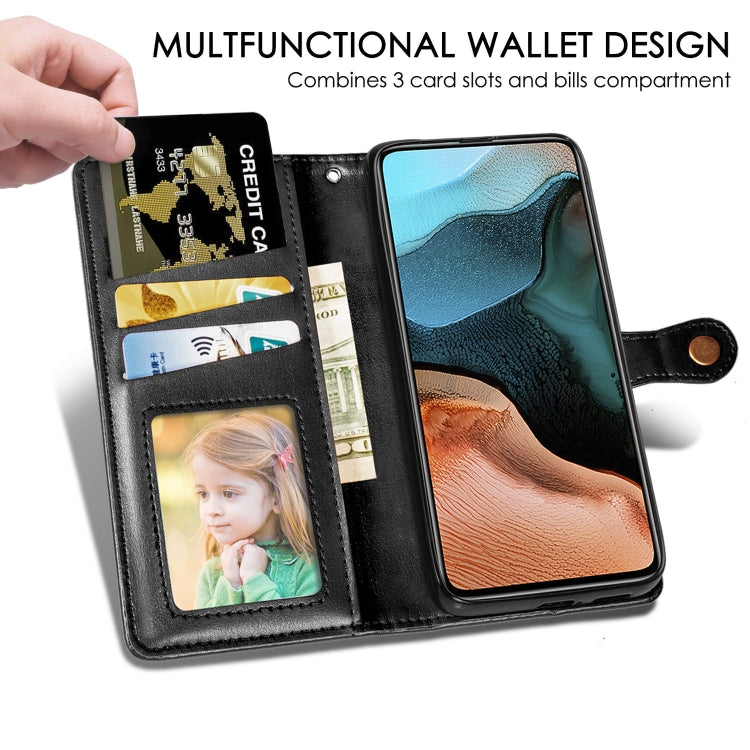 For Xiaomi Redmi K30 Pro Retro Solid Color Leather Buckle Phone Case with Lanyard & Photo Frame & Card Slot & Wallet & Stand Function