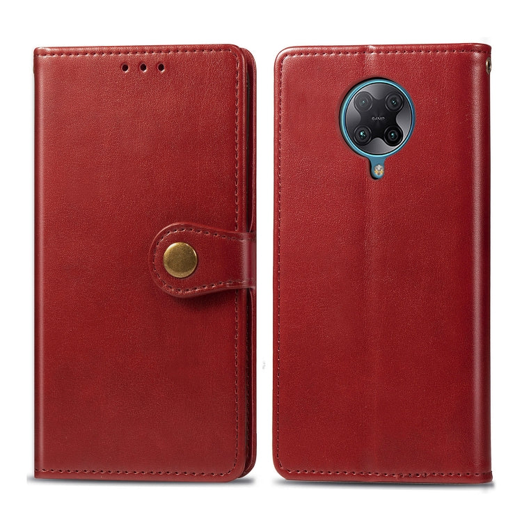For Xiaomi Redmi K30 Pro Retro Solid Color Leather Buckle Phone Case with Lanyard & Photo Frame & Card Slot & Wallet & Stand Function