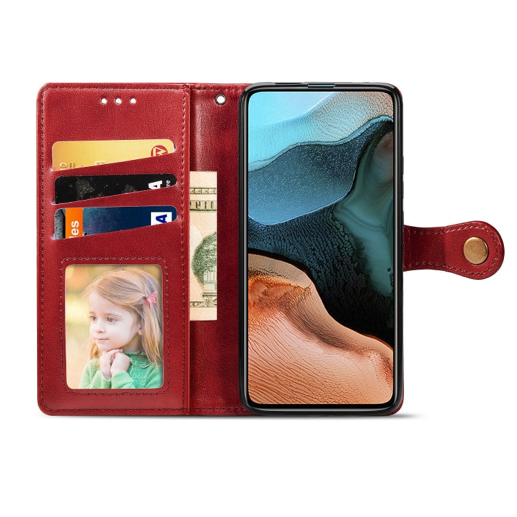 For Xiaomi Redmi K30 Pro Retro Solid Color Leather Buckle Phone Case with Lanyard & Photo Frame & Card Slot & Wallet & Stand Function