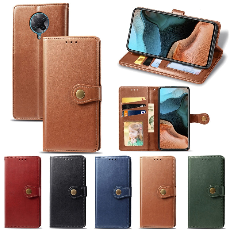 For Xiaomi Redmi K30 Pro Retro Solid Color Leather Buckle Phone Case with Lanyard & Photo Frame & Card Slot & Wallet & Stand Function