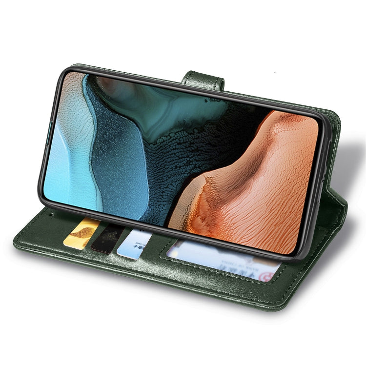 For Xiaomi Redmi K30 Pro Retro Solid Color Leather Buckle Phone Case with Lanyard & Photo Frame & Card Slot & Wallet & Stand Function