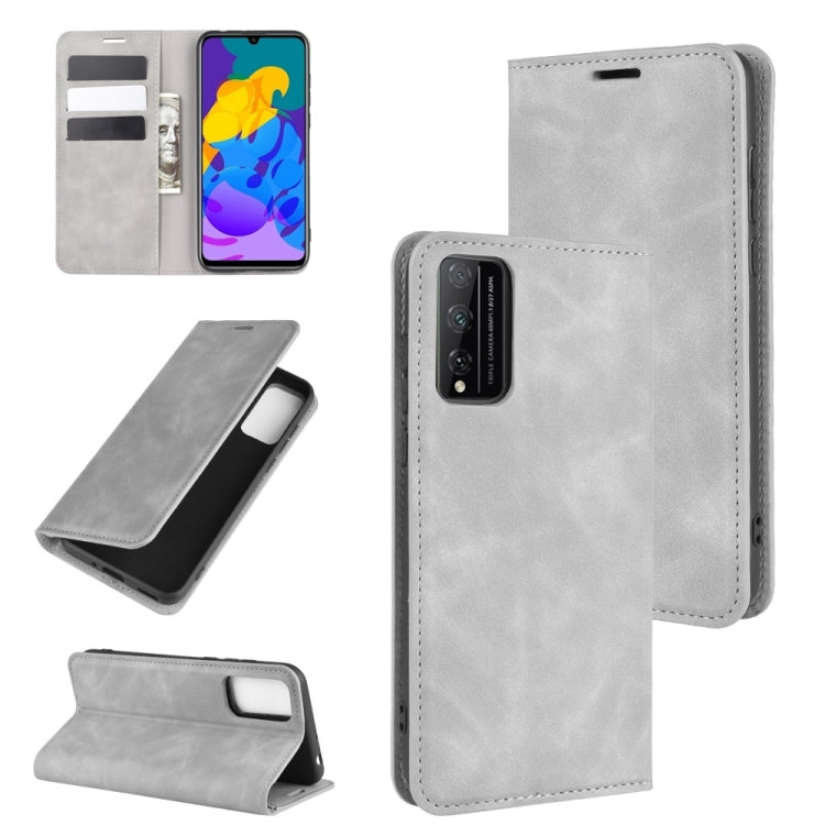 For Huawei Honor Play 4T Pro Retro-skin Business Magnetic Suction Leather Case with Holder & Card Slots & Wallet