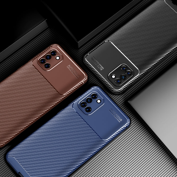 For Galaxy A31 Carbon Fiber Texture Shockproof TPU Case