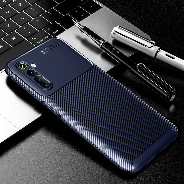 For OPPO Realme 6  Carbon Fiber Texture Shockproof TPU Case