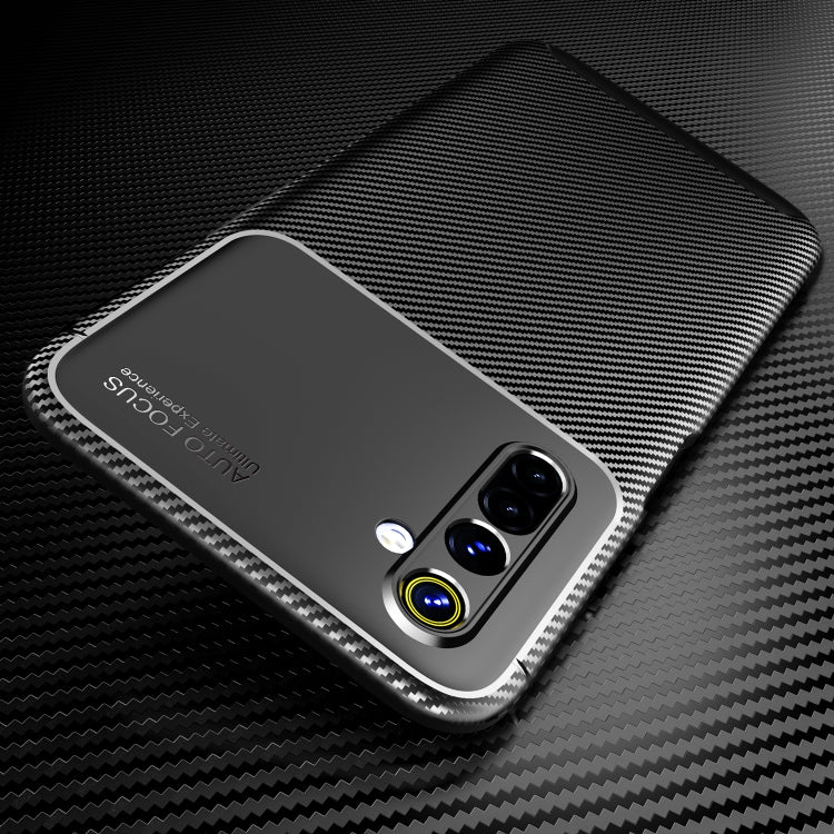 For OPPO Realme 6  Carbon Fiber Texture Shockproof TPU Case