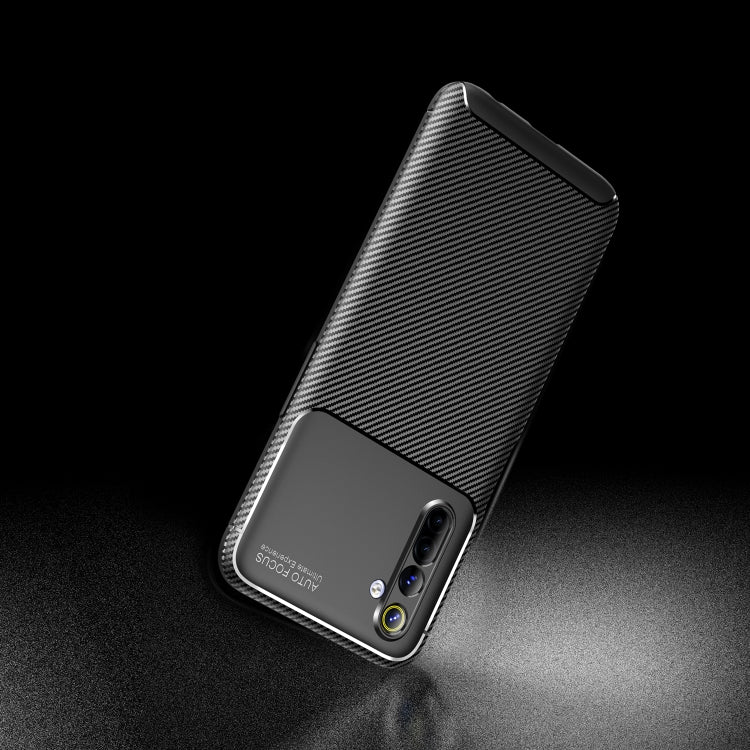 For OPPO Realme 6  Carbon Fiber Texture Shockproof TPU Case