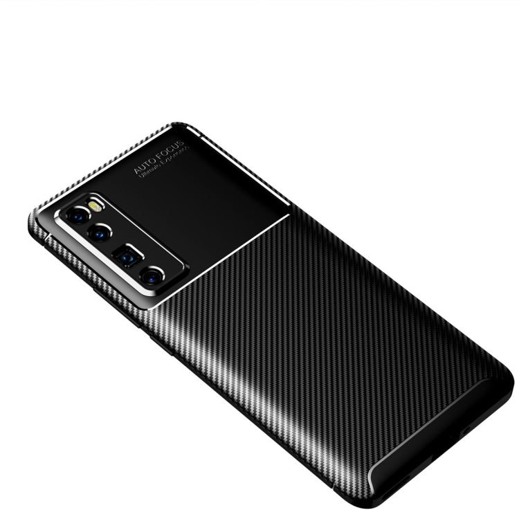 For Huawei Nova 7 Pro Carbon Fiber Texture Shockproof TPU Case