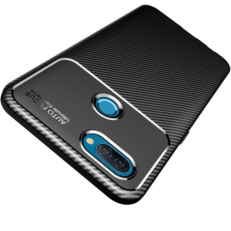 For OPPO A12 Carbon Fiber Texture Shockproof TPU Case(Brown)