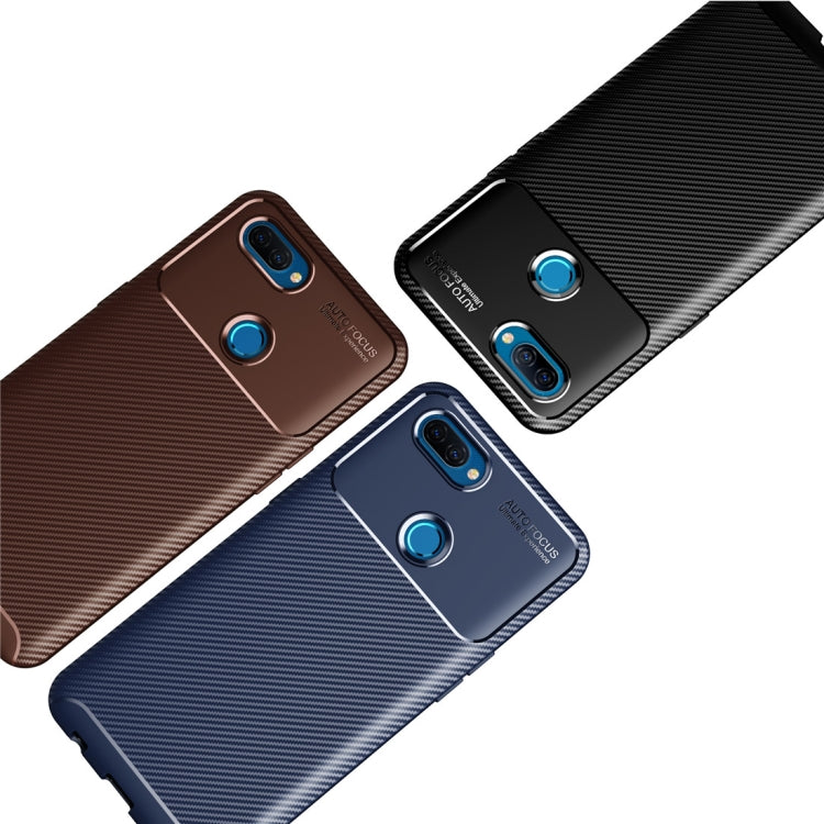 For OPPO A12 Carbon Fiber Texture Shockproof TPU Case(Brown)