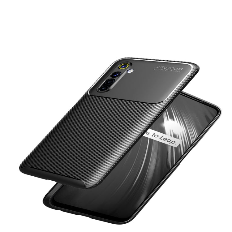 For OPPO Realme 6 Carbon Fiber Texture Shockproof TPU Case(Brown)