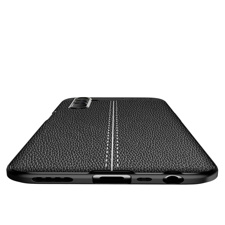 For OPPO Realme 6 Litchi Texture TPU Shockproof Case(Black)