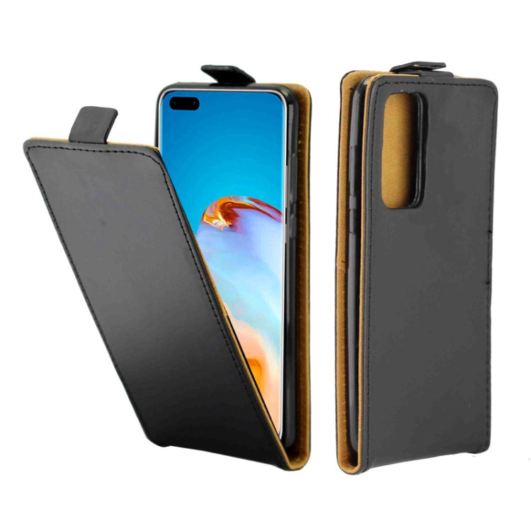 For Huawei P40 Pro Business Style Vertical Flip TPU Leather Case with Card Slot(Black)